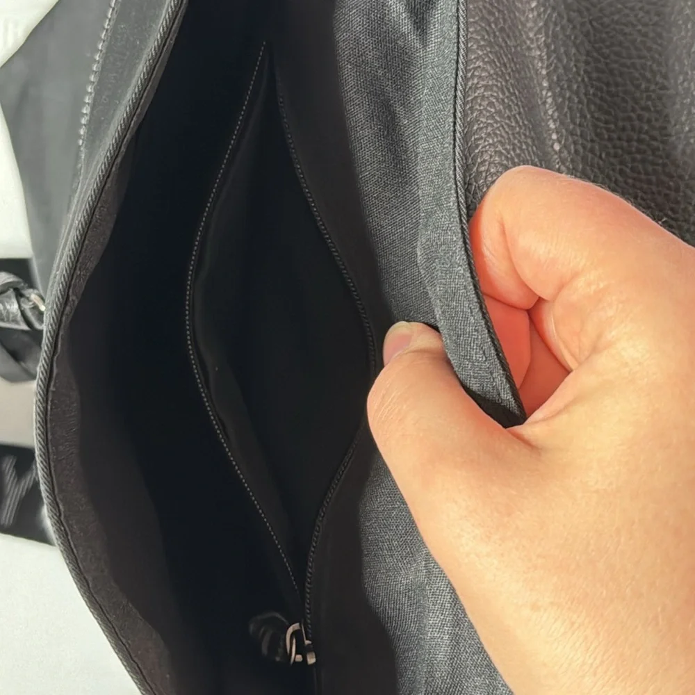 Botkier New York black Trigger mini faux leather trim backpack